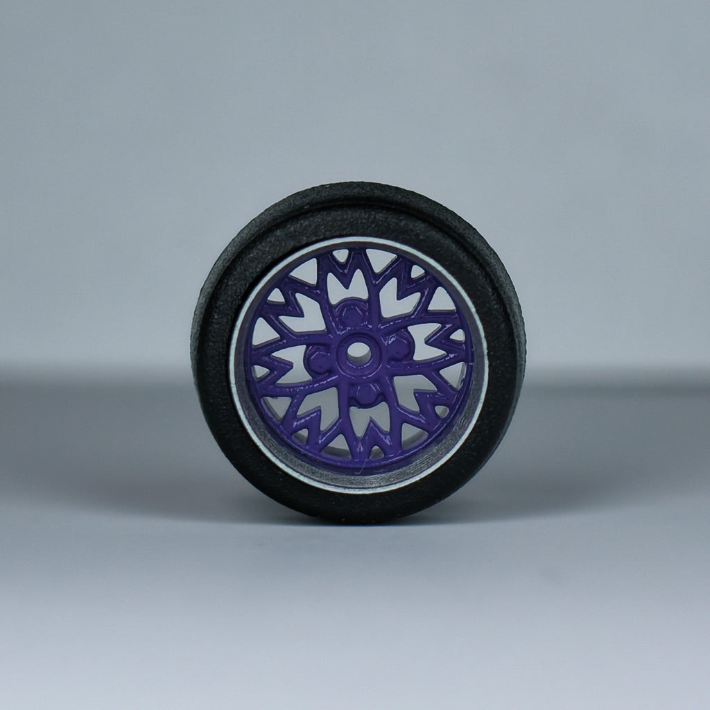 Koła "Sakura Purple" do modeli w skali 1:64 (np. Hot Wheels) cloudy.micra