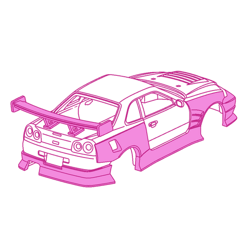 Body Kit Nissan Skyline GT-R R34 Hot Wheels cloudy.micra